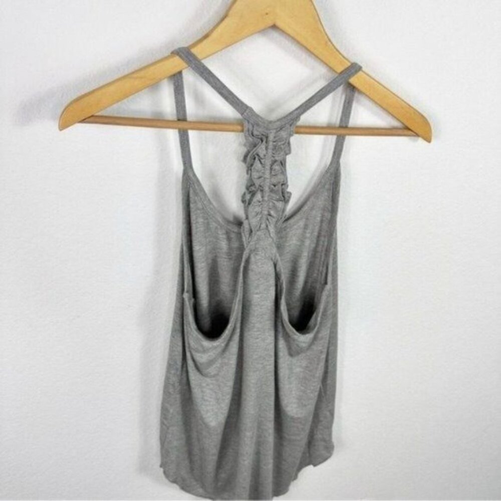 NEW Chaser Ruffle Racerback Grey Tank Size M - Picture 5 of 7